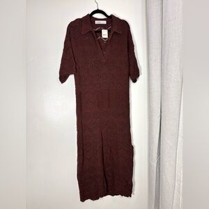 NWT! Free People Wine Brown Knit Dress
